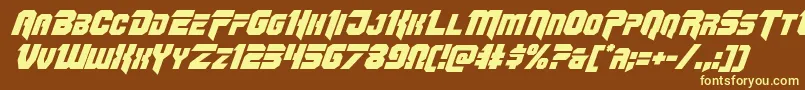 Omegaforceital12 Font – Yellow Fonts on Brown Background