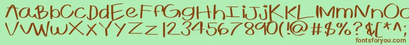 Kbexpansive Font – Brown Fonts on Green Background