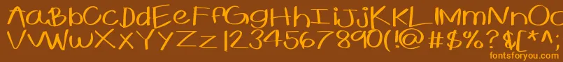 Kbexpansive Font – Orange Fonts on Brown Background