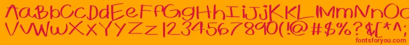 Kbexpansive-fontti – punaiset fontit oranssilla taustalla