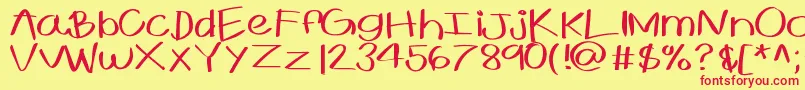 Kbexpansive Font – Red Fonts on Yellow Background