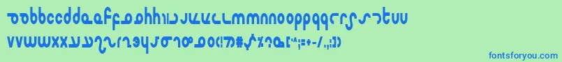 Mastercb Font – Blue Fonts on Green Background
