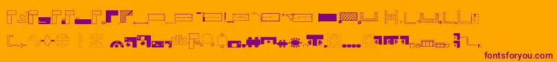 Шрифт Officeplanning – фиолетовые шрифты на оранжевом фоне