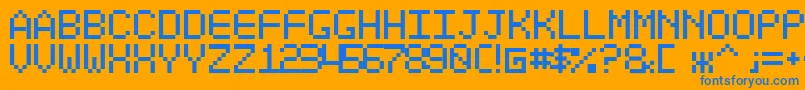 Optiate ffy Font – Blue Fonts on Orange Background