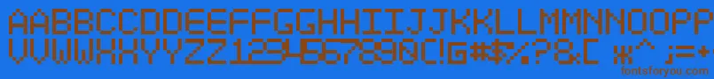 Optiate ffy-Schriftart – Braune Schriften auf blauem Hintergrund