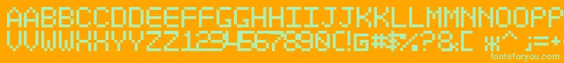 Optiate ffy Font – Green Fonts on Orange Background