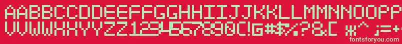 Optiate ffy Font – Green Fonts on Red Background