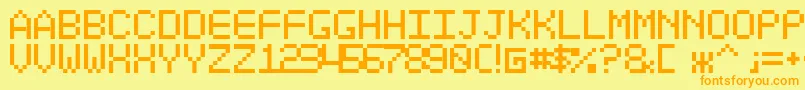 Optiate ffy Font – Orange Fonts on Yellow Background