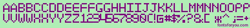 Optiate ffy-Schriftart – Violette Schriften auf grünem Hintergrund