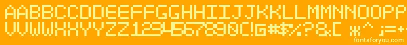 フォントOptiate ffy – オレンジの背景に黄色の文字