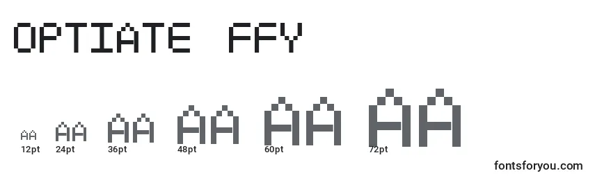 Размеры шрифта Optiate ffy