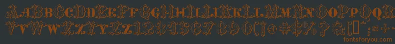 MavericksLuckyClubs Font – Brown Fonts on Black Background