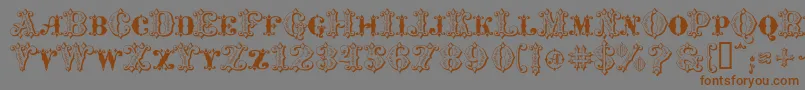 MavericksLuckyClubs Font – Brown Fonts on Gray Background