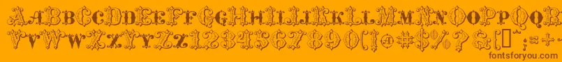 MavericksLuckyClubs Font – Brown Fonts on Orange Background