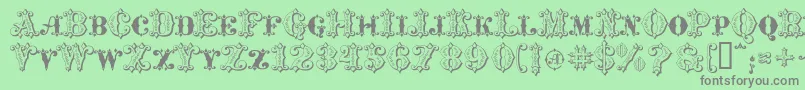 MavericksLuckyClubs Font – Gray Fonts on Green Background