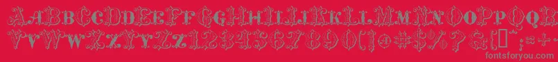 MavericksLuckyClubs Font – Gray Fonts on Red Background