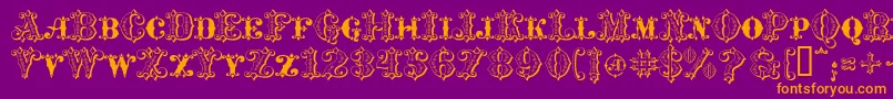 MavericksLuckyClubs Font – Orange Fonts on Purple Background