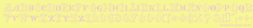 MavericksLuckyClubs Font – Pink Fonts on Yellow Background