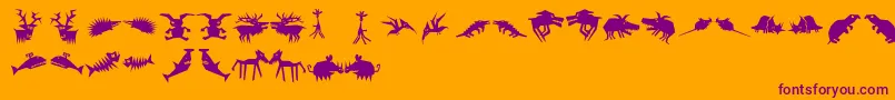 Animaliascissored Font – Purple Fonts on Orange Background