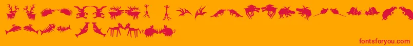 Animaliascissored Font – Red Fonts on Orange Background