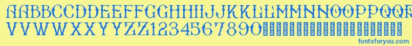 BradfordRegular Font – Blue Fonts on Yellow Background