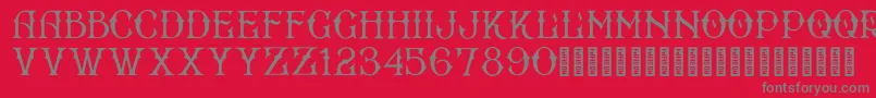 フォントBradfordRegular – 赤い背景に灰色の文字