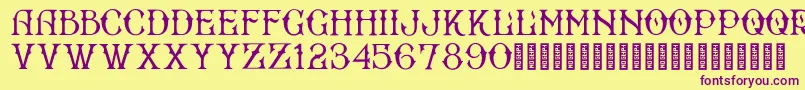 BradfordRegular Font – Purple Fonts on Yellow Background