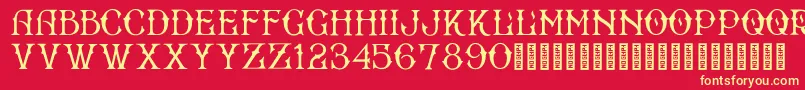 BradfordRegular Font – Yellow Fonts on Red Background