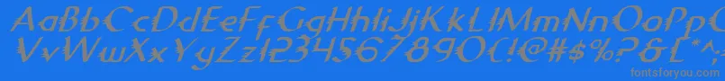 フォントGypsyroadi – 青い背景に灰色の文字