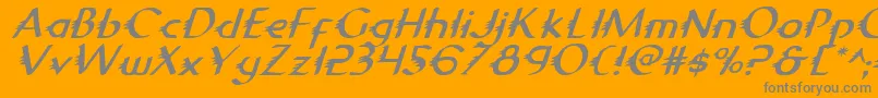 フォントGypsyroadi – オレンジの背景に灰色の文字