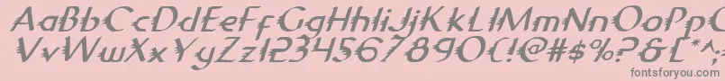 Gypsyroadi Font – Gray Fonts on Pink Background