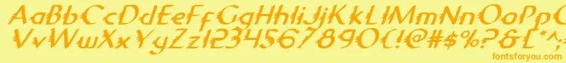 Gypsyroadi Font – Orange Fonts on Yellow Background