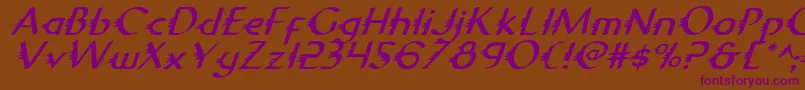 Gypsyroadi-Schriftart – Violette Schriften auf braunem Hintergrund