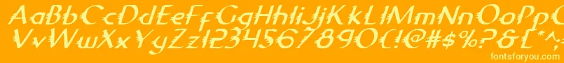 Gypsyroadi Font – Yellow Fonts on Orange Background