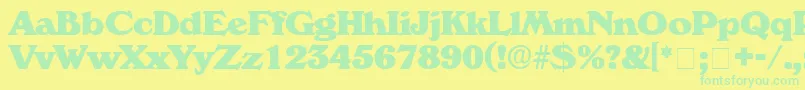 CatalegoDisplaySsi-fontti – vihreät fontit keltaisella taustalla