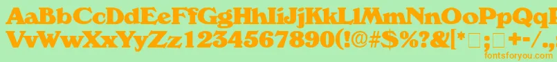CatalegoDisplaySsi-Schriftart – Orangefarbene Schriften auf grünem Hintergrund