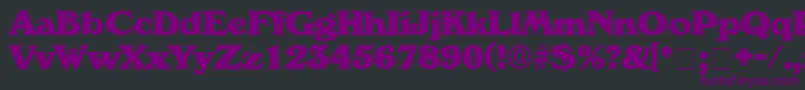 Czcionka CatalegoDisplaySsi – fioletowe czcionki na czarnym tle