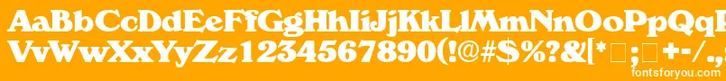 CatalegoDisplaySsi-Schriftart – Weiße Schriften auf orangefarbenem Hintergrund