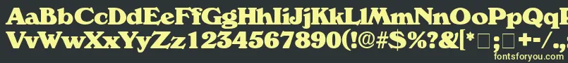 フォントCatalegoDisplaySsi – 黒い背景に黄色の文字
