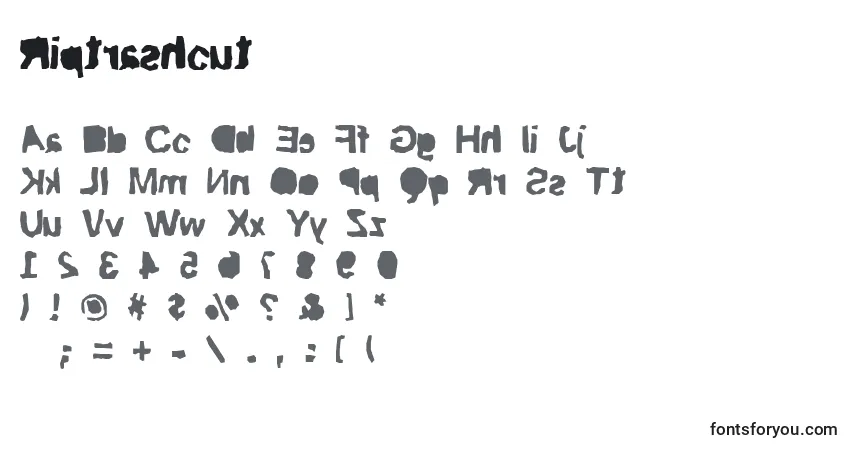 Schriftart Riptrashcut – Alphabet, Zahlen, spezielle Symbole