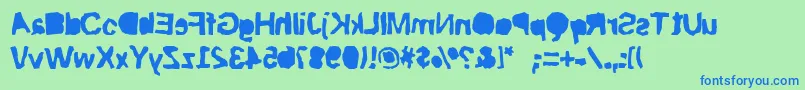 Riptrashcut Font – Blue Fonts on Green Background