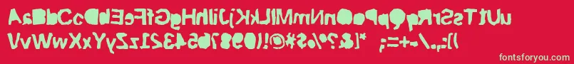 Riptrashcut Font – Green Fonts on Red Background
