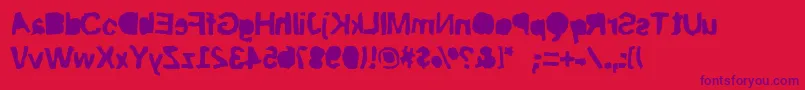 Fonte Riptrashcut – fontes roxas em um fundo vermelho