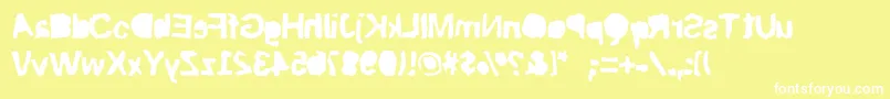 フォントRiptrashcut – 黄色い背景に白い文字