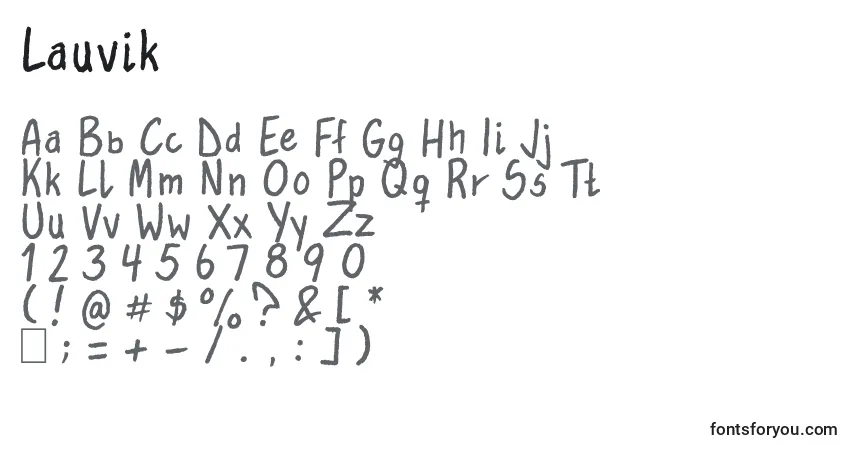 Шрифт Lauvik – алфавит, цифры, специальные символы