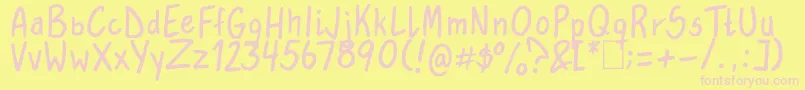 Lauvik Font – Pink Fonts on Yellow Background