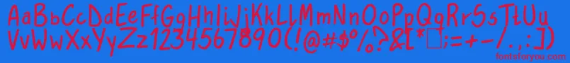 Lauvik Font – Red Fonts on Blue Background