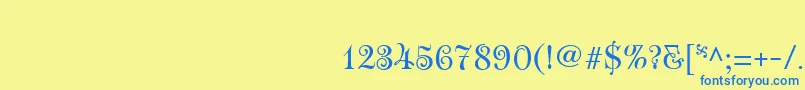 フォントRoseVersailles2 – 青い文字が黄色の背景にあります。