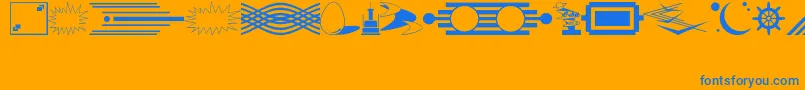 Fonte DecorativeElementsJl – fontes azuis em um fundo laranja