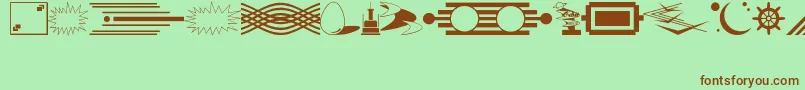 DecorativeElementsJl-fontti – ruskeat fontit vihreällä taustalla